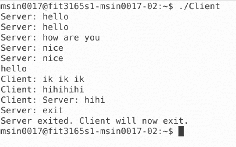 TCP chat in C project visual